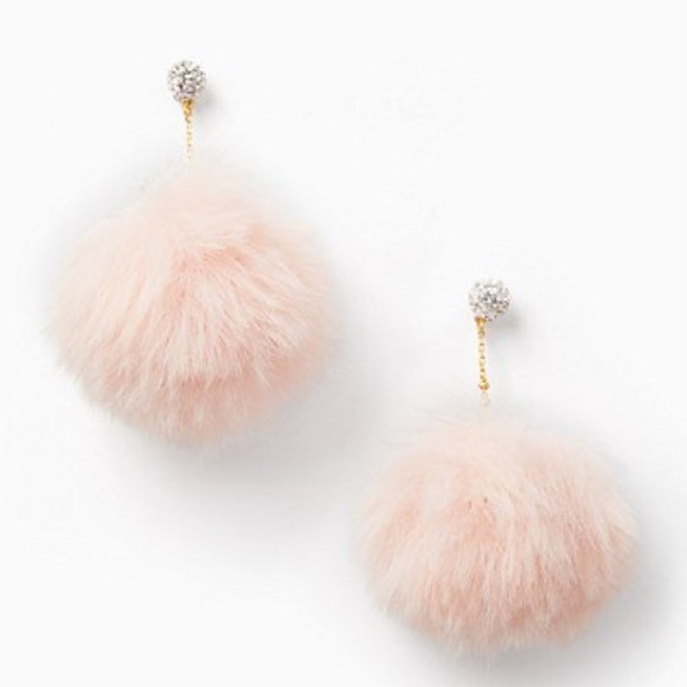 Kate Spade chic and cushy linear pouf earrings